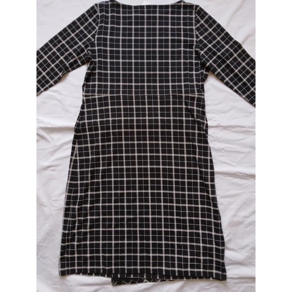 J Jill Wearever Collection Faux Wrap Stretch Black White Windowpane Womens Small - Picture 8 of 9